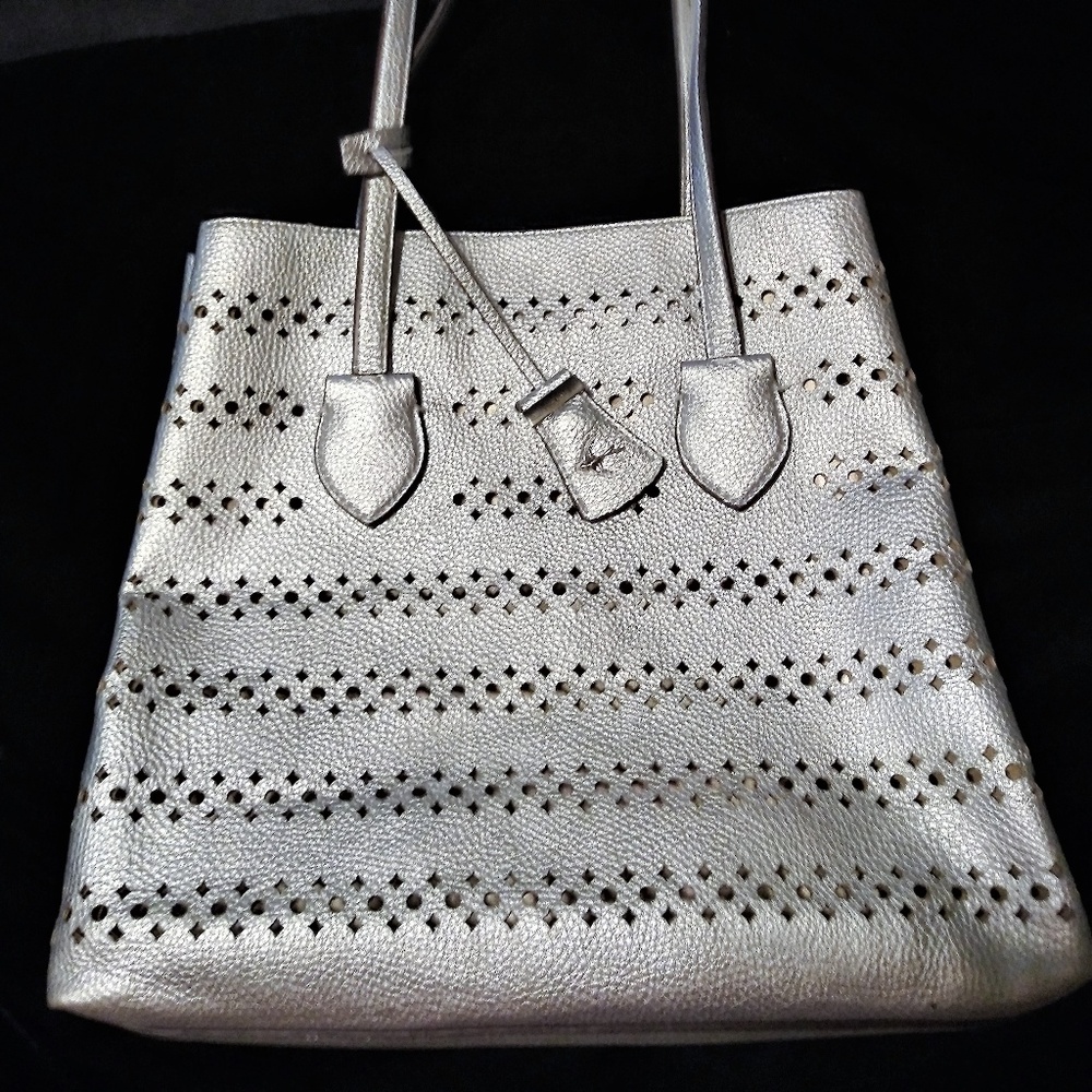 Silver Laser Cut TOTE Gold Inside